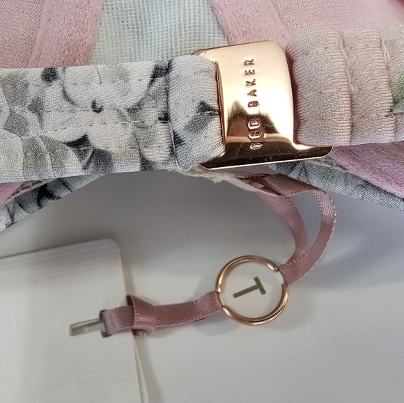 BNWT Ted Baker Womens Grey Elsife Palace Gardens Frill Cup Top - Picture 9 of 13